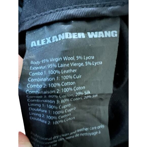 Alexander Wang Dress Leather Trim‎ Womens Pants Size 4, Pleated, Trousers EUC - Picture 5 of 11